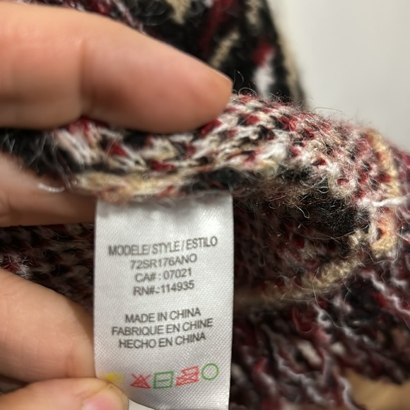 Anthropologie Multii Print Fringed Cardigan Jacket Sweater knee Length Coat 1X - Picture 4 of 8